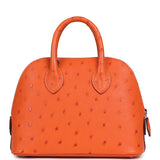 Hermes 1923 Bolide Mini Tangerine Ostrich Palladium Hardware - Thumbnail View 4