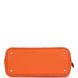 Hermes 1923 Bolide Mini Tangerine Ostrich Palladium Hardware - Thumbnail View 6
