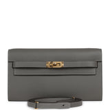 Hermes Kelly Wallet To Go Gris Meyer Epsom Gold Hardware - Thumbnail View 1