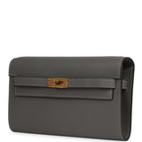 Hermes Kelly Wallet To Go Gris Meyer Epsom Gold Hardware - Thumbnail View 6