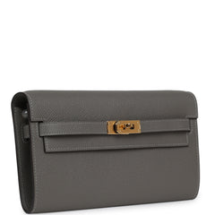 Hermes Kelly Wallet To Go Gris Meyer Epsom Gold Hardware