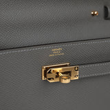 Hermes Kelly Wallet To Go Gris Meyer Epsom Gold Hardware - Thumbnail View 7
