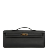 Pre-owned Hermes Kelly Cut Black Swift Gold Hardware - Thumbnail View 1