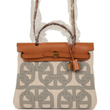 Hermes Herbag Zip PM 31 "Circuit 24" Naturel, Ecru-Gris Meyer Toile H Plume Canvas, Naturel Hunter Gold Hardware - Thumbnail View 1