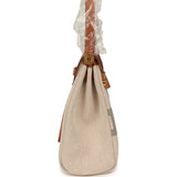 Hermes Herbag Zip PM 31 "Circuit 24" Naturel, Ecru-Gris Meyer Toile H Plume Canvas, Naturel Hunter Gold Hardware - Thumbnail View 3