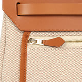 Hermes Herbag Zip PM 31 "Circuit 24" Naturel, Ecru-Gris Meyer Toile H Plume Canvas, Naturel Hunter Gold Hardware - Thumbnail View 11