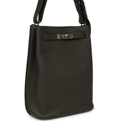 Pre-owned Hermes So Kelly 22 Vert de Gris Togo Palladium Hardware