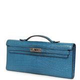 Pre-owned Hermes Kelly Cut Mykonos Matte Alligator Palladium Hardware - Thumbnail View 4