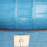 Pre-owned Hermes Kelly Cut Mykonos Matte Alligator Palladium Hardware - Thumbnail View 7