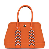 Hermes  Garden Party Neo 23 "Bredies" Orange, Rose Sakura, Bleu Navy Togo and Swift Palladium Hardware - Thumbnail View 1