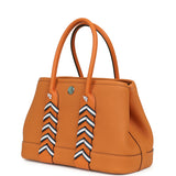 Hermes  Garden Party Neo 23 "Bredies" Orange, Rose Sakura, Bleu Navy Togo and Swift Palladium Hardware - Thumbnail View 5