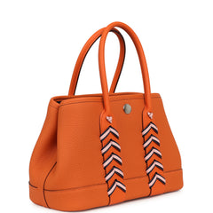 Hermes  Garden Party Neo 23 "Bredies" Orange, Rose Sakura, Bleu Navy Togo and Swift Palladium Hardware