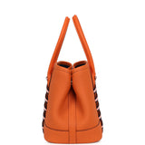 Hermes  Garden Party Neo 23 "Bredies" Orange, Rose Sakura, Bleu Navy Togo and Swift Palladium Hardware - Thumbnail View 3