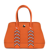 Hermes  Garden Party Neo 23 "Bredies" Orange, Rose Sakura, Bleu Navy Togo and Swift Palladium Hardware - Thumbnail View 4