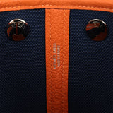Hermes  Garden Party Neo 23 "Bredies" Orange, Rose Sakura, Bleu Navy Togo and Swift Palladium Hardware - Thumbnail View 8