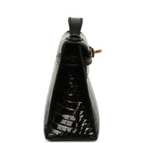 Hermes Special Order (HSS) Kelly Pochette Black Verso Shiny Alligator Gold Hardware - Thumbnail View 3