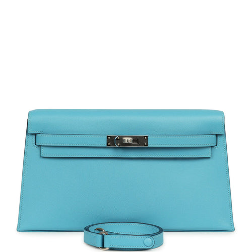 Hermes Kelly Elan Bleu Du Nord Madame Palladium Hardware