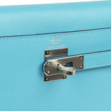 Hermes Kelly Elan Bleu Du Nord Madame Palladium Hardware - Thumbnail View 7
