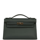 Hermes Kelly Pochette Vert Mangrove Swift Permabrass Hardware - Thumbnail View 1