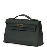 Hermes Kelly Pochette Vert Mangrove Swift Permabrass Hardware - Thumbnail View 5