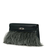 Hermes Kelly Elan Foile Vert Cypress Chevre Chamkila and Ostrich Feathers Palladium Hardware - Thumbnail View 5