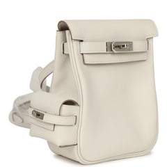 Hermes Mini Kelly Jump Backpack Gris Pale Swift Palladium Hardware