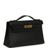 Pre-owned Hermes Kelly Pochette Black Swift Rose Gold Hardware - Thumbnail View 2