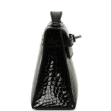 Hermes Special Order (HSS) Kelly Pochette Black Verso Shiny Alligator Palladium Hardware - Thumbnail View 4