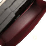 Hermes Special Order (HSS) Kelly Pochette Black Verso Shiny Alligator Palladium Hardware - Thumbnail View 8