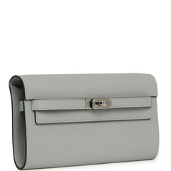Hermes Kelly Wallet To Go Bleu Glacier Epsom Palladium Hardware