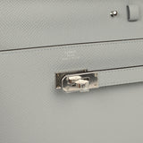 Hermes Kelly Wallet To Go Bleu Glacier Epsom Palladium Hardware - Thumbnail View 7