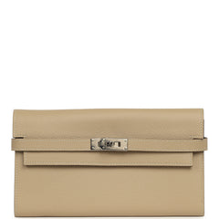 Hermes Kelly Long Wallet Trench Epsom Palladium Hardware