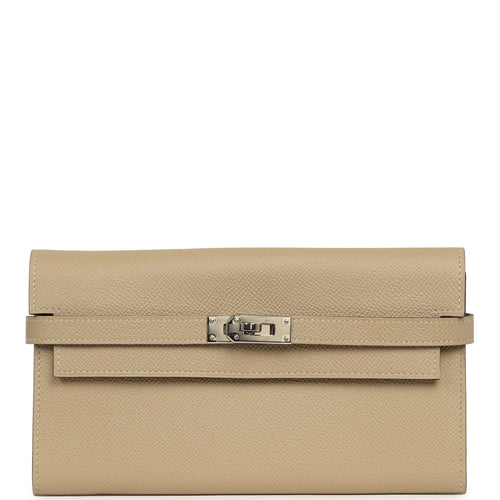 Hermes Kelly Long Wallet Trench Epsom Palladium Hardware