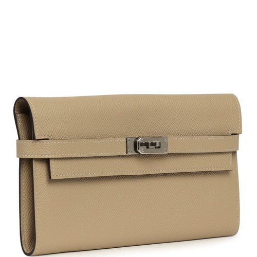 Hermes Kelly Long Wallet Trench Epsom Palladium Hardware