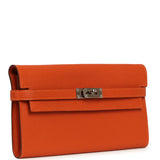 Hermes Kelly Long Wallet Feu Chevre Mysore Palladium Hardware - Thumbnail View 2