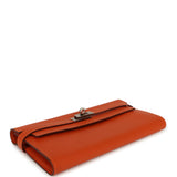 Hermes Kelly Long Wallet Feu Chevre Mysore Palladium Hardware - Thumbnail View 3