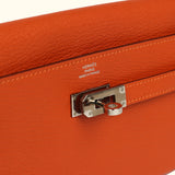 Hermes Kelly Long Wallet Feu Chevre Mysore Palladium Hardware - Thumbnail View 7