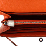 Hermes Kelly Long Wallet Feu Chevre Mysore Palladium Hardware - Thumbnail View 10
