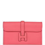 Hermes Jige Duo Clutch Rose Azalee Swift Palladium Hardware - Thumbnail View 1