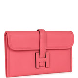 Hermes Jige Duo Clutch Rose Azalee Swift Palladium Hardware - Thumbnail View 2