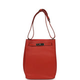 Pre-owned Hermes So Kelly 22 Sanguine, Rose Jaipur Eclat Clemence Palladium Hardware - Thumbnail View 6