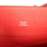Pre-owned Hermes So Kelly 22 Sanguine, Rose Jaipur Eclat Clemence Palladium Hardware - Thumbnail View 8