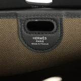 Hermes Tablier Sellier Black Vache Hunter, Swift, Vert Loden Toile Militaire Canvas Palladium Hardware - Thumbnail View 9