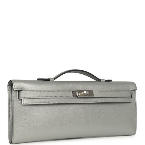 Hermes Kelly Cut Argent Chevre Chamkilight Palladium Hardware