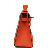 Hermes Kelly Pochette Tangerine Swift Palladium Hardware - Thumbnail View 3