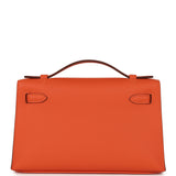 Hermes Kelly Pochette Tangerine Swift Palladium Hardware - Thumbnail View 4