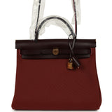 Hermes Herbag Zip 31 PM Rouge H Militaire Canvas, Rouge Sellier Vache Hunter Gold Hardware - Thumbnail View 1