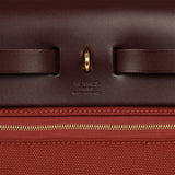 Hermes Herbag Zip 31 PM Rouge H Militaire Canvas, Rouge Sellier Vache Hunter Gold Hardware - Thumbnail View 7