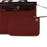 Hermes Herbag Zip 31 PM Rouge H Militaire Canvas, Rouge Sellier Vache Hunter Gold Hardware - Thumbnail View 10