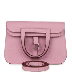 Hermes Halzan 25 Mauve Sylvestre Clemence Palladium Hardware